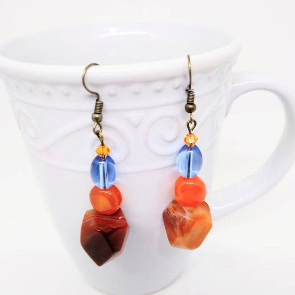 Red Earring- Natural Gemstone Earrings